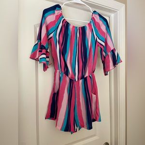 Multi-colored pink romper